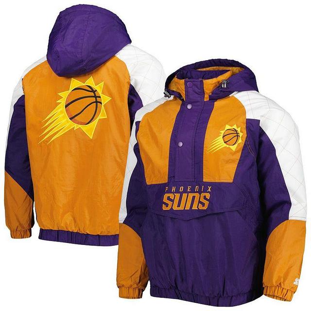 Mens Starter Purple Phoenix Suns Body Check Raglan Hoodie Half-Zip Jacket Product Image