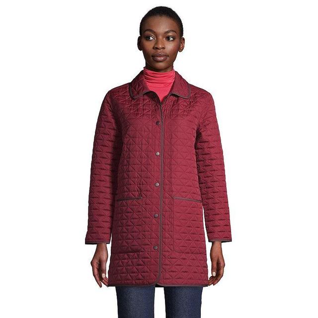 Petite Lands End Insulated Primaloft Eco Reversible Coat, Womens Red Product Image