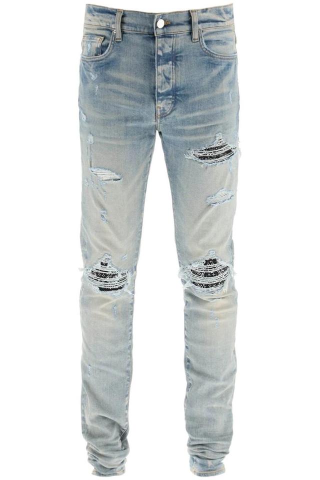 Distressed-finish Ripped Skinny Jeans In Clay Indigo Product Image