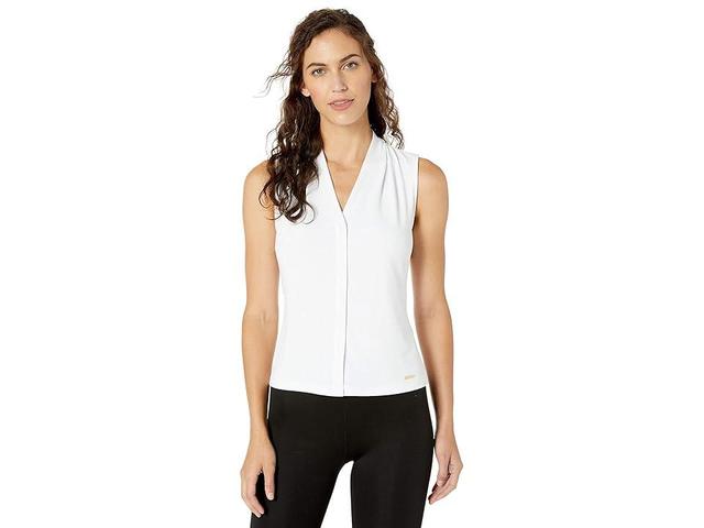 Calvin Klein Collection Womens V-Neck Shell - White Product Image