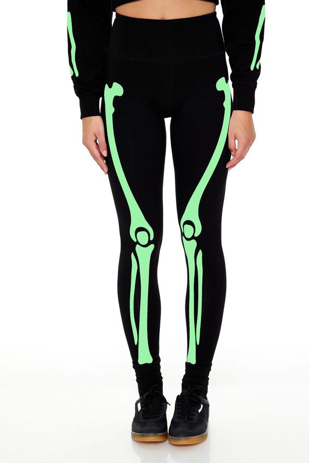 Active Glow-in-the-Dark Skeleton Leggings | Forever 21 Product Image