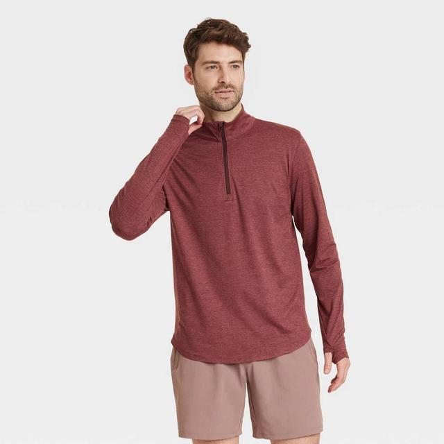 Mens Soft Stretch Zip Top - All In Motion Berry Purple L Product Image