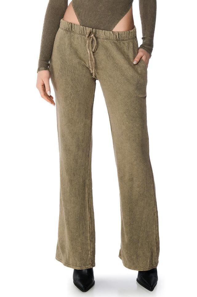 JOJO MINERAL WASH WIDE LEG SWEATPANT IN LIGHT BROWN Product Image