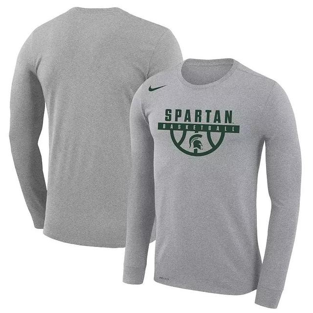 Mens Nike Gray Michigan State Spartans Basketball Drop Legend Long Sleeve Performance T-Shirt Product Image