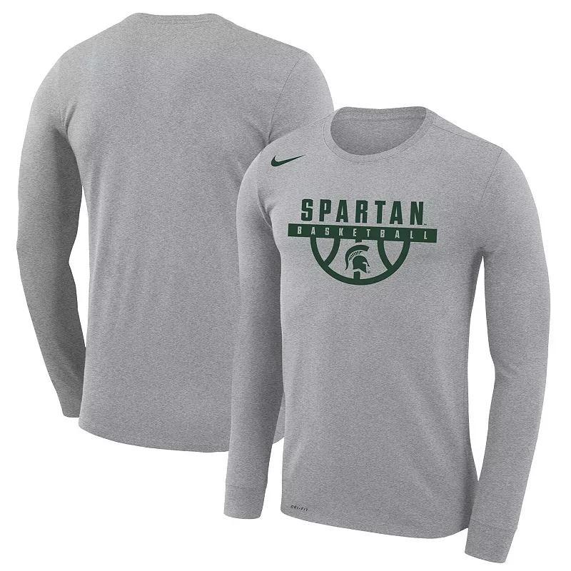 Mens Nike Gray Michigan State Spartans Basketball Drop Legend Long Sleeve Performance T-Shirt Grey Product Image