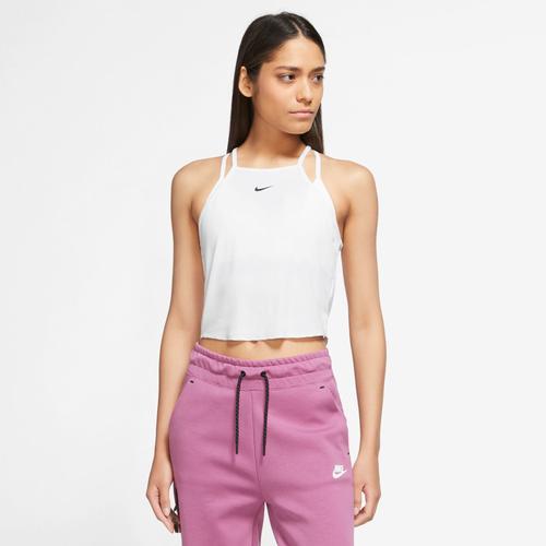 Nike Womens NSW Essential Rib Cami Tank - White/Black Product Image