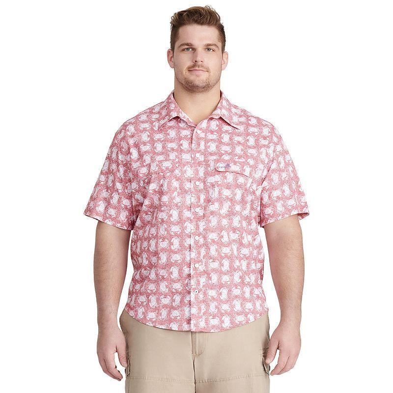 Big & Tall IZOD Saltwater Classic-Fit Performance Beach Button-Down Shirt, Mens Pink Product Image