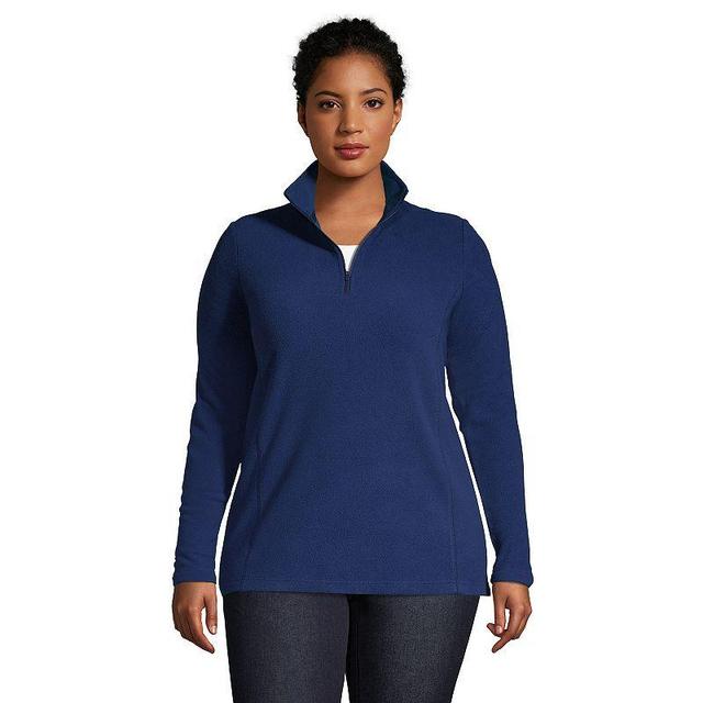 Lands End Plus Size Fleece Quarter Zip Pullover Jacket Product Image