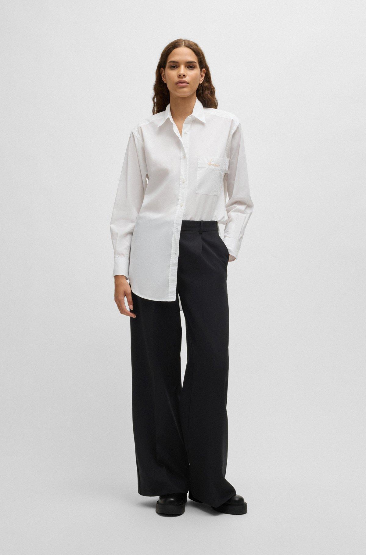 Boot-leg trousers in stretch fabric Product Image