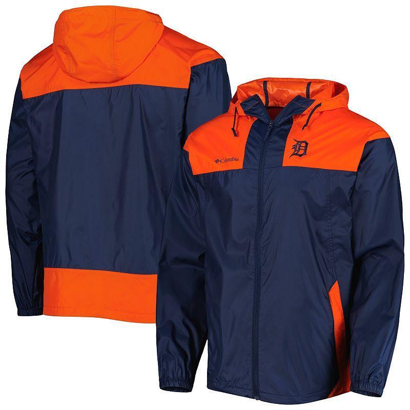 Mens Columbia /Orange Detroit Tigers Omni-Shade Flash Forward Challenger Full-Zip Windbreaker Jacket Blue Product Image