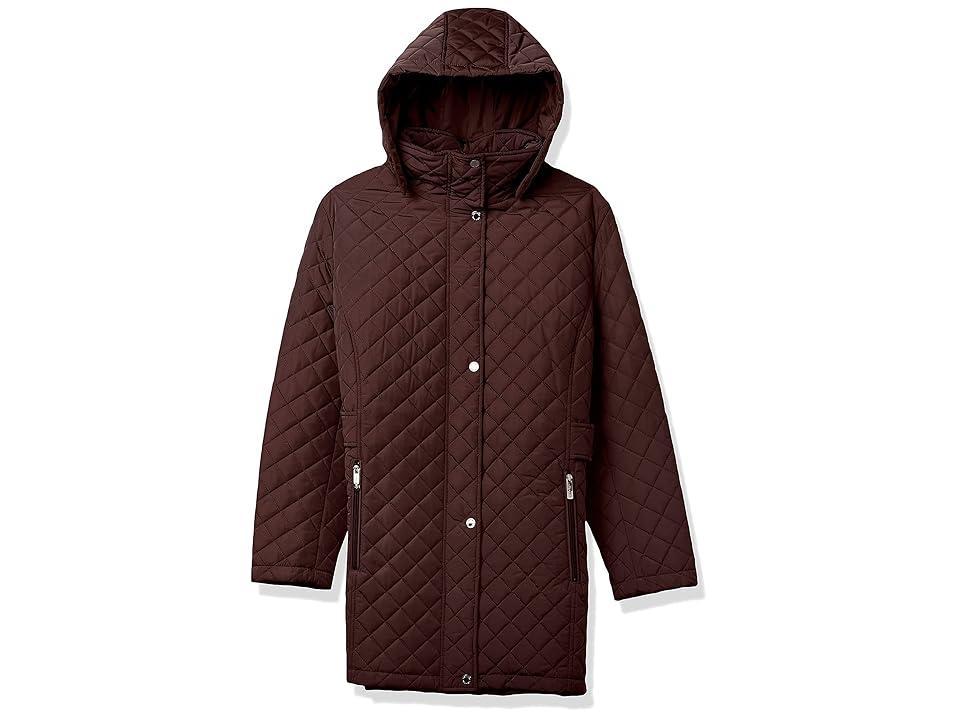 Calvin Klein Women's Mid-Weight Diamond Quilted Jacket (Standard and Plus) (Chianti) Women's Jacket Product Image