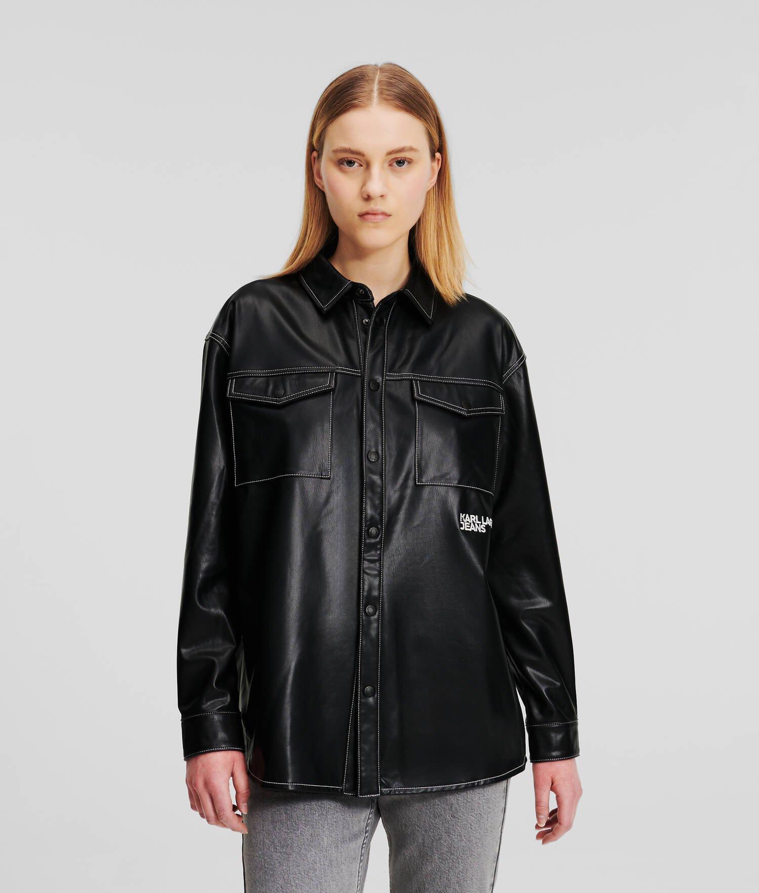 KLJ FAUX-LEATHER OVERSHIRT Product Image