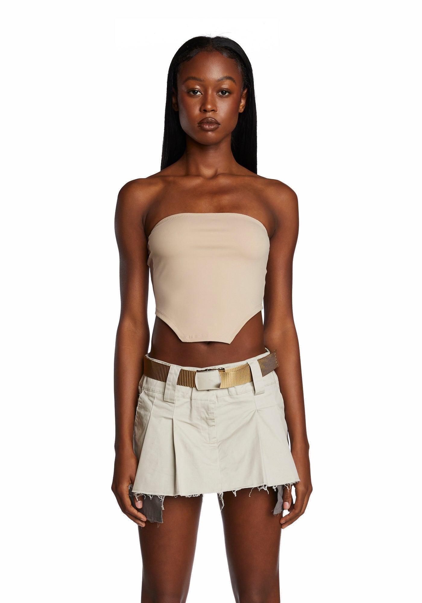 Strapless Crop Top - Brown product image