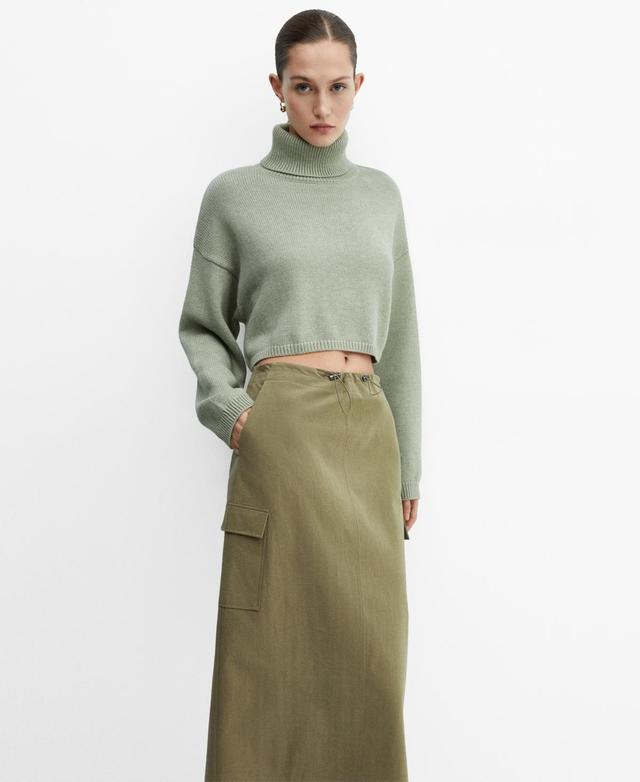 Mango Womens Pocket Detail Long Cargo Skirt Product Image