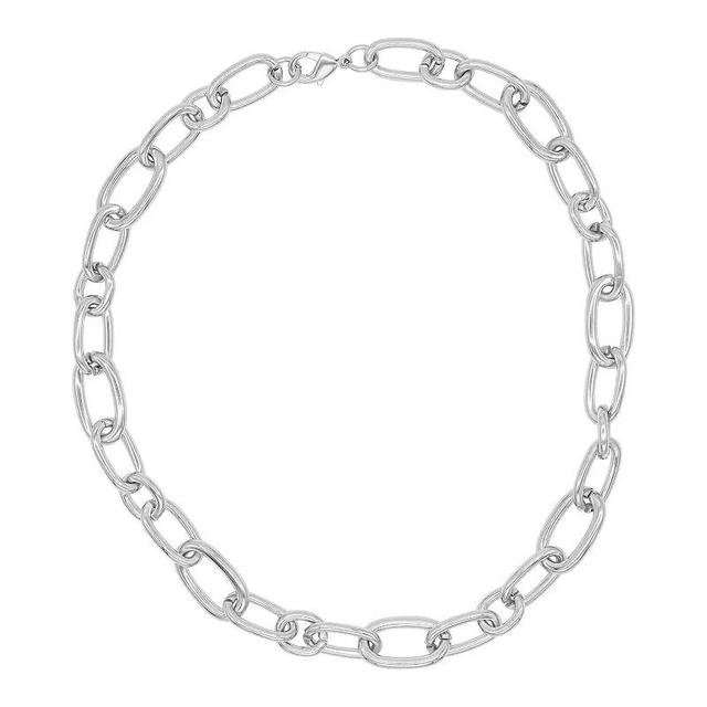 Adornia Silver Tone Chunky Link Necklace, Womens Product Image