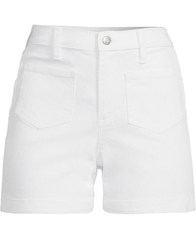 Lands End Womens High Rise Patch Pocket 5 Jean Shorts Product Image