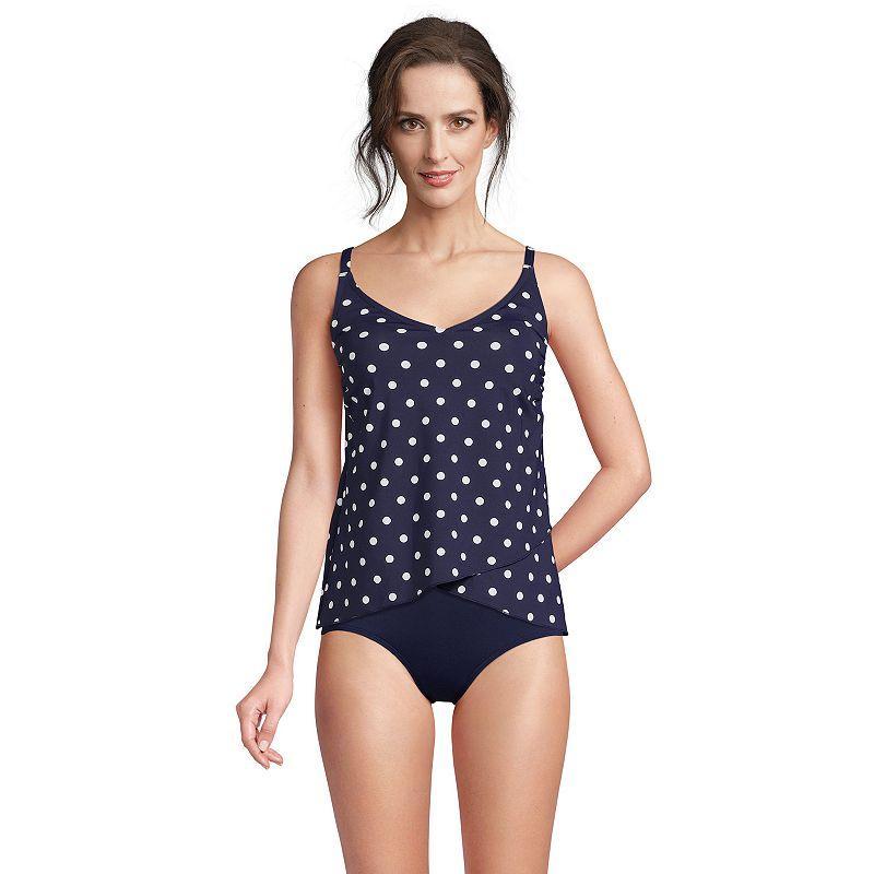 Lands End Womens D-Cup Chlorine Resistant Tulip Hem Tankini Swimsuit Top Product Image