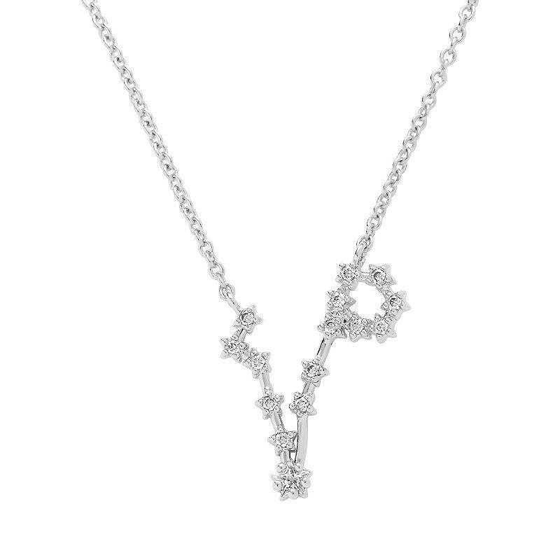 MC Collective Cubic Zirconia Constellation Necklace, Womens, Silver Tone Pisces Product Image