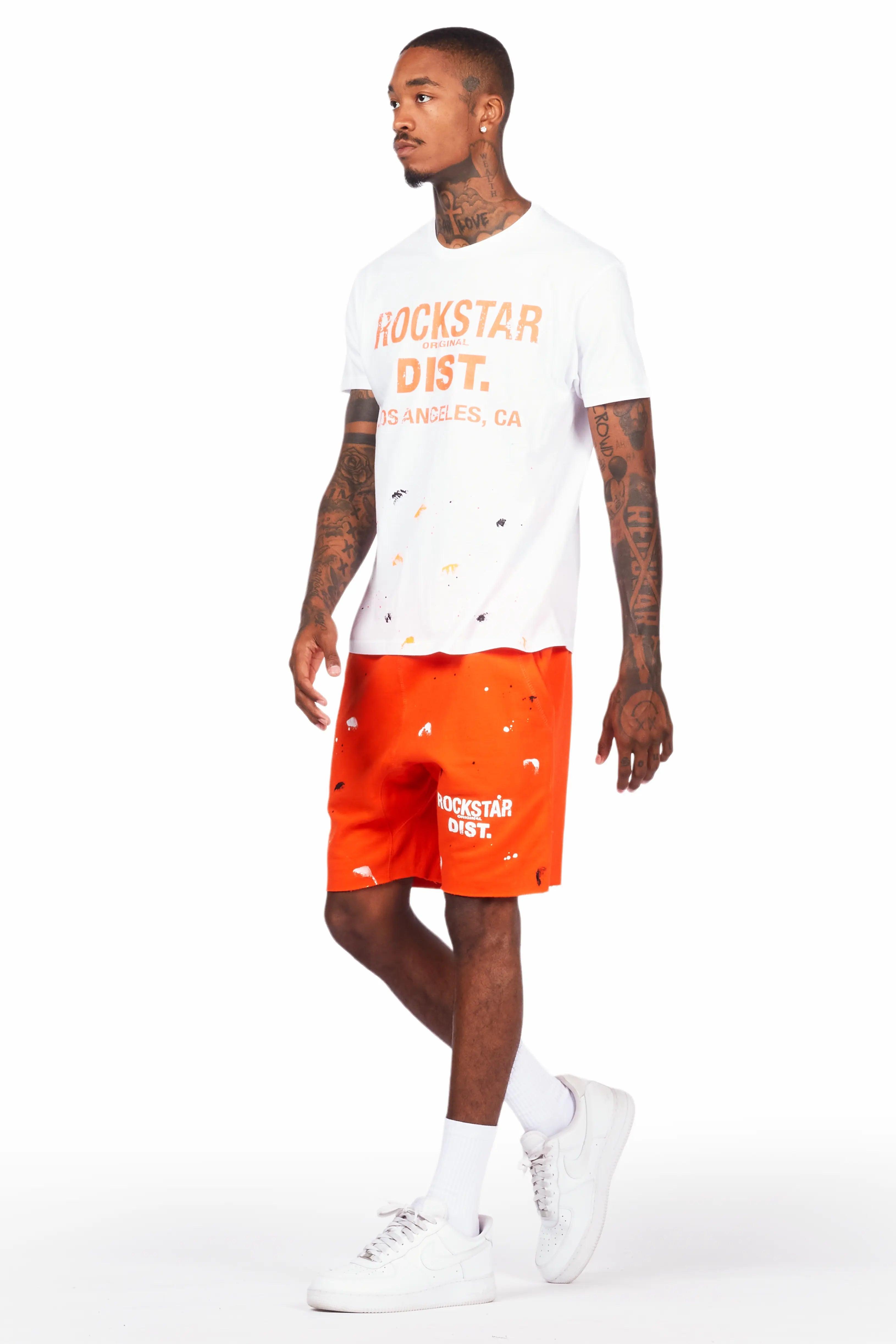 Scottie White/Orange Short Set Male Product Image