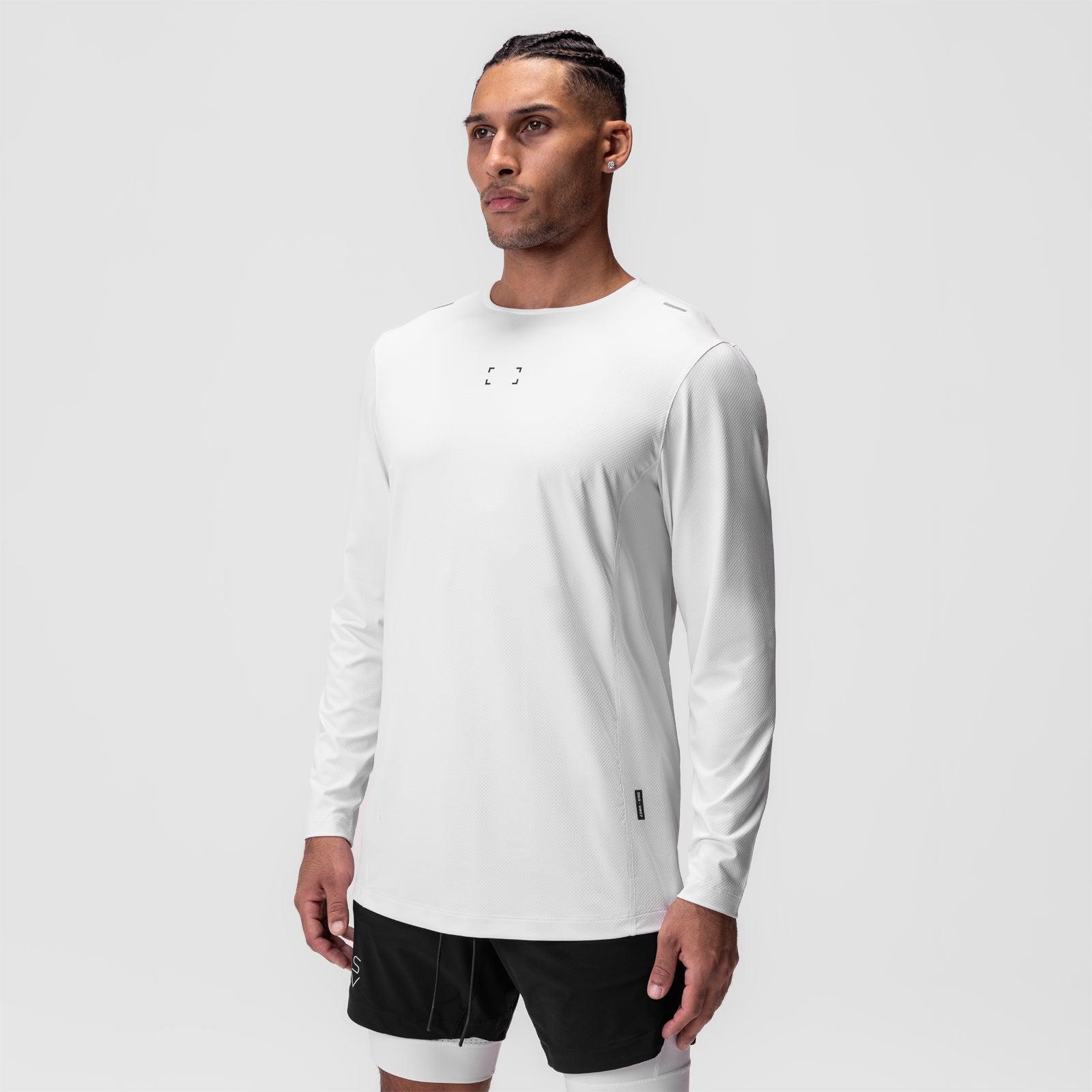 0907. Nano-Mesh Training Long Sleeve - White "Space Bracket" Product Image