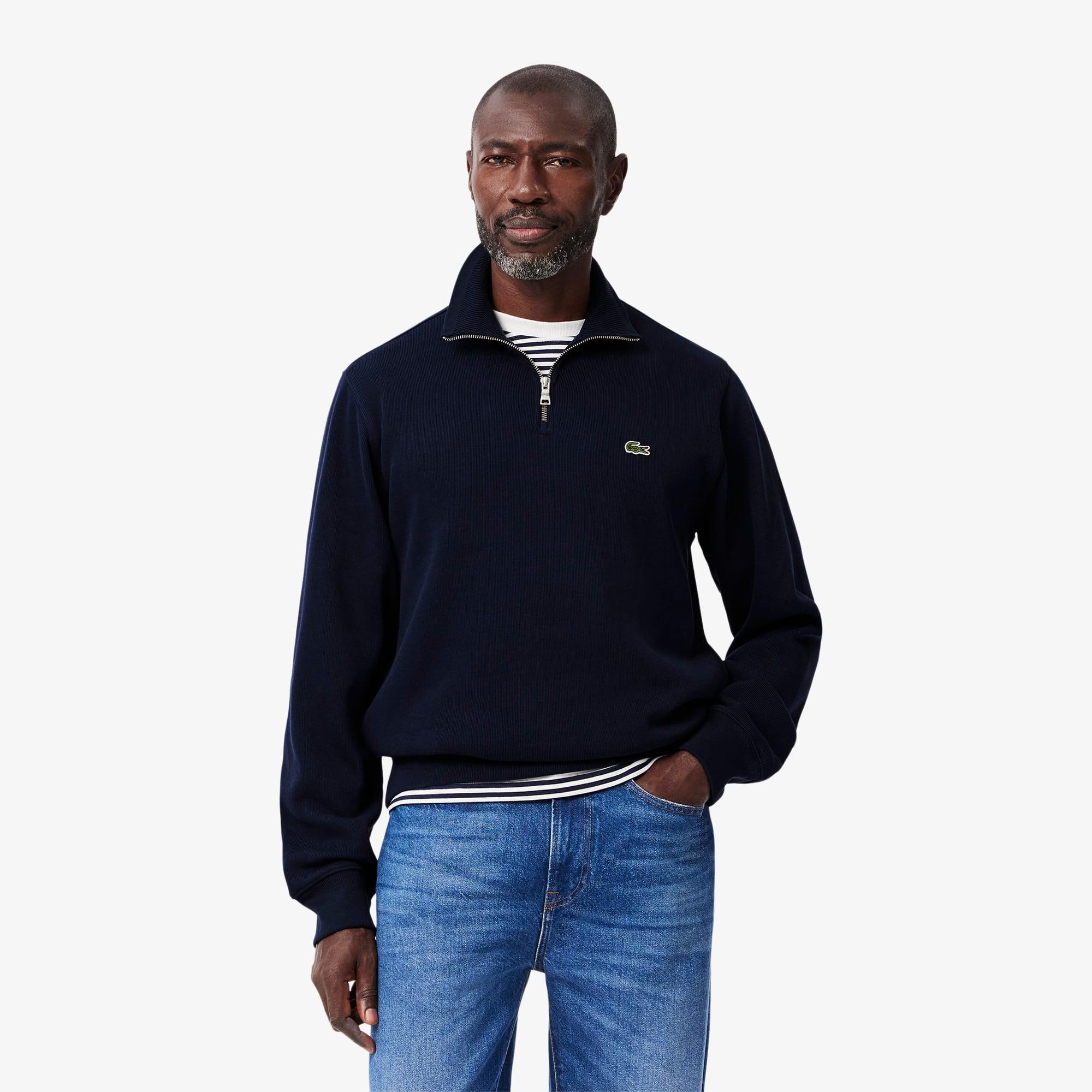 Zip-Up High Neck Interlock Sweatshirt Product Image