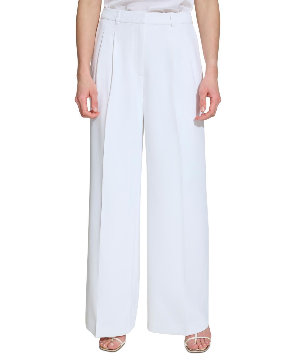 Women's High-Waist Pleated Wide-Leg Pants Product Image