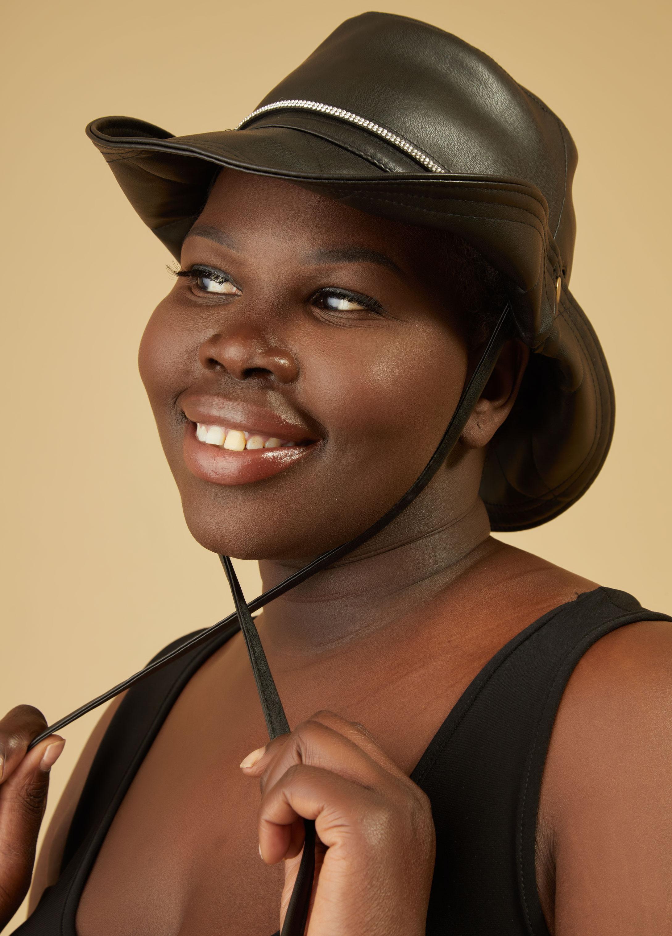 Embellished Faux Leather Cowboy Hat Product Image