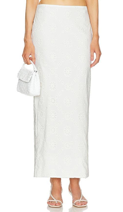 Eyelet Column Midi Skirt Product Image