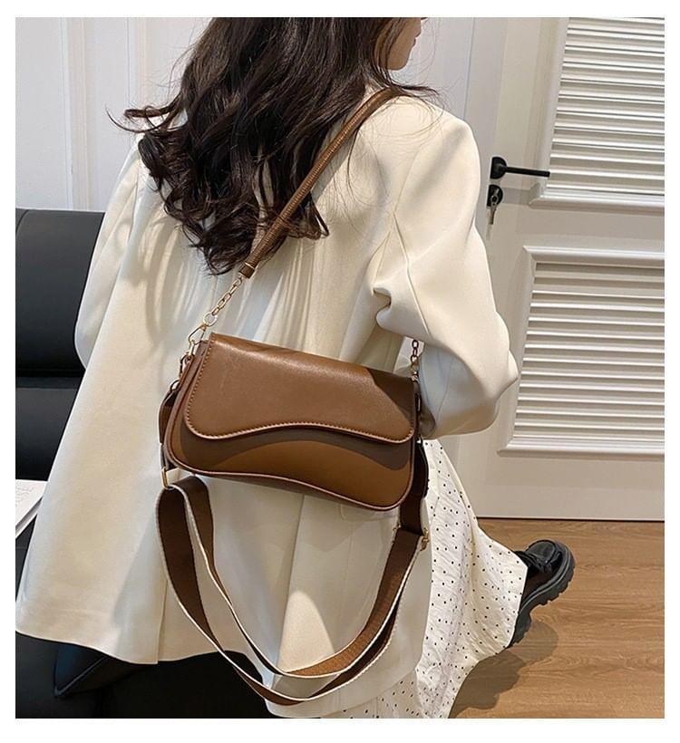 Asymmetrical Faux Leather Shoulder Bag Product Image