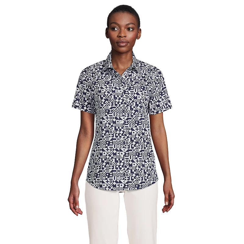 Lands End Womens Wrinkle Free No Iron Short Sleeve Shirt Product Image