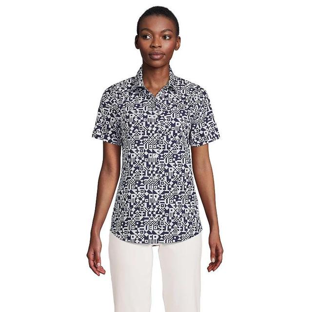 Womens Lands End Wrinkle Free No Iron Short Sleeve Shirt Product Image