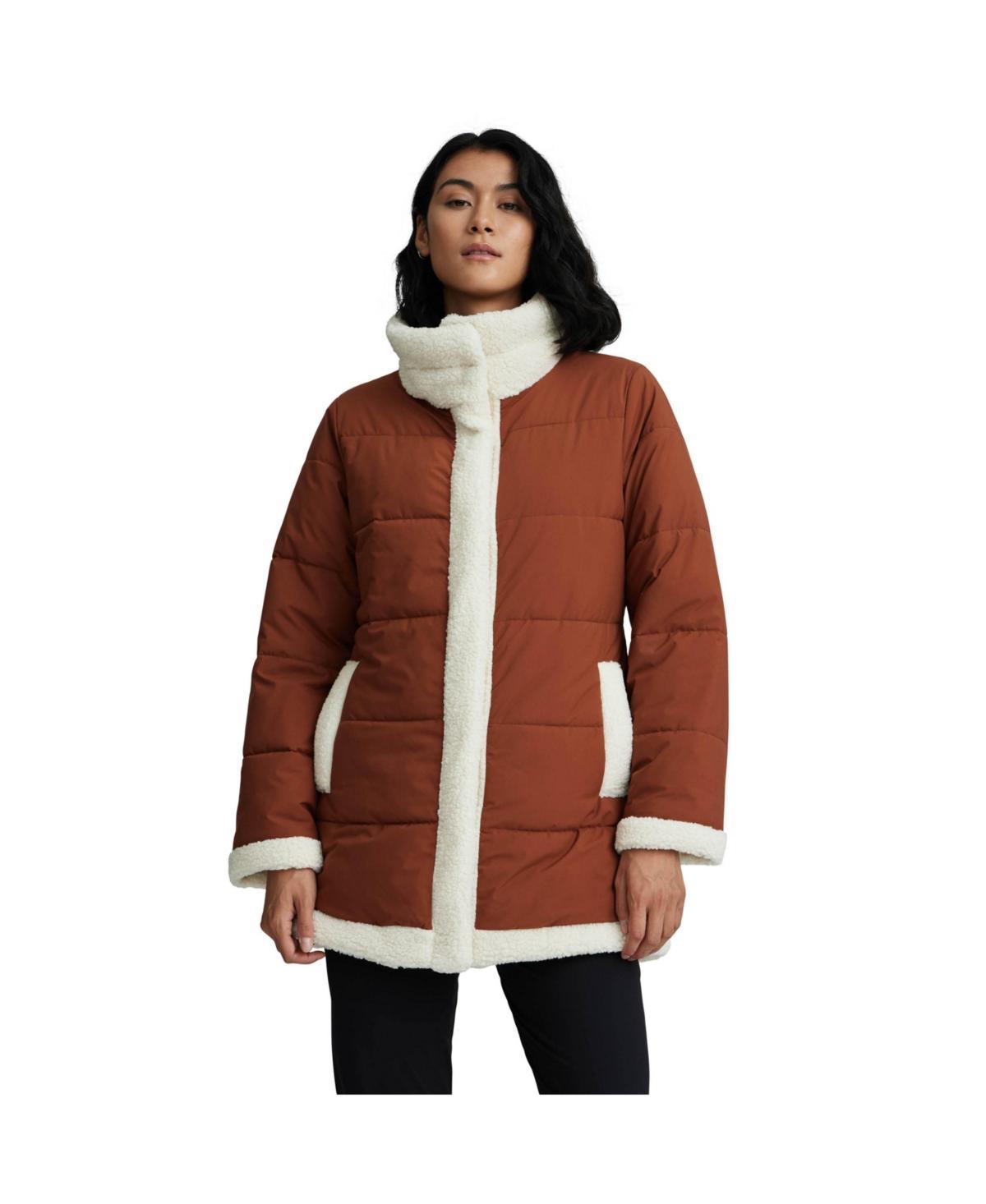 Nvlt Womens Stretch Poly Mixed Media Puffer Jacket Product Image