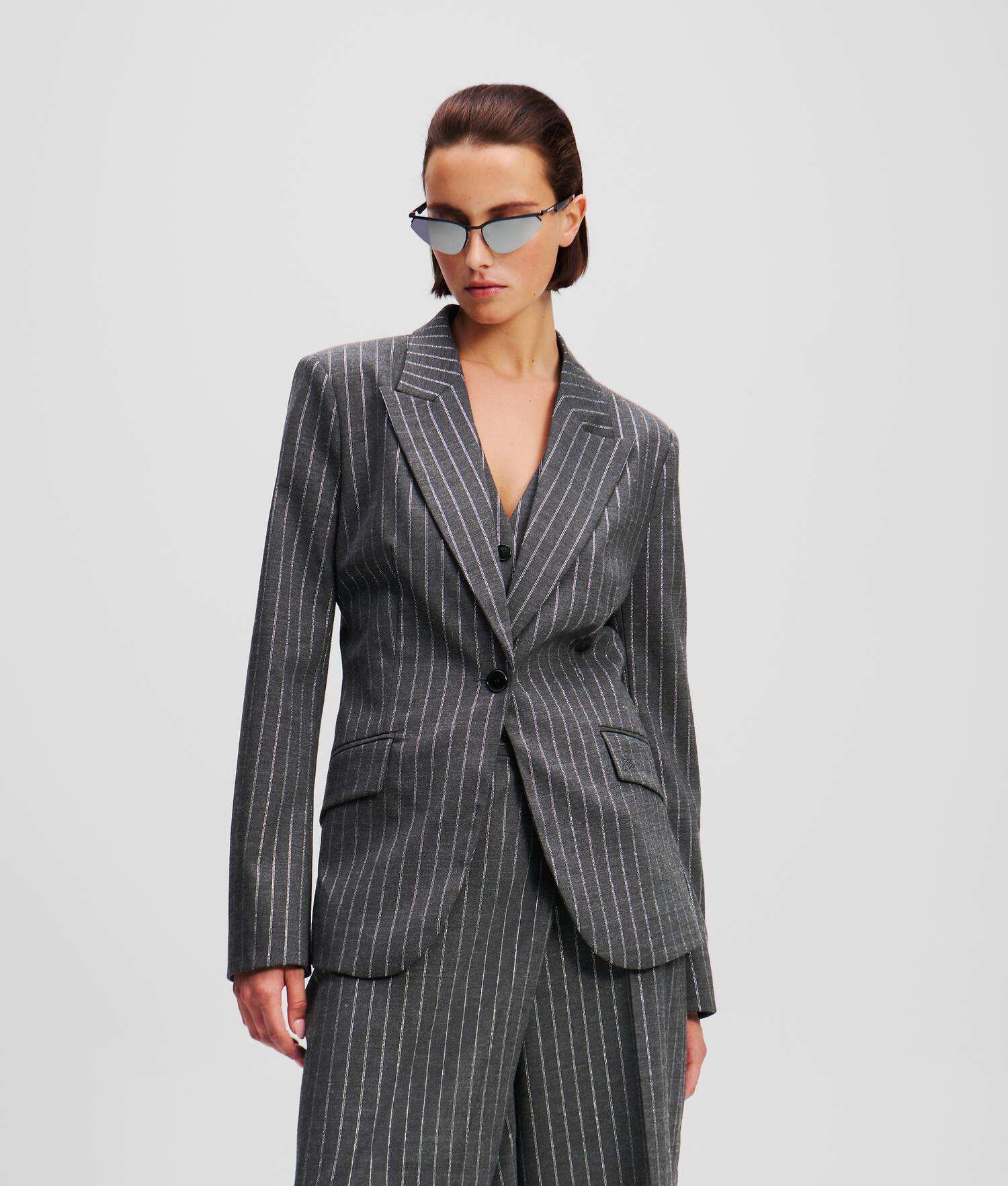 METALLIC PINSTRIPE BLAZER Product Image