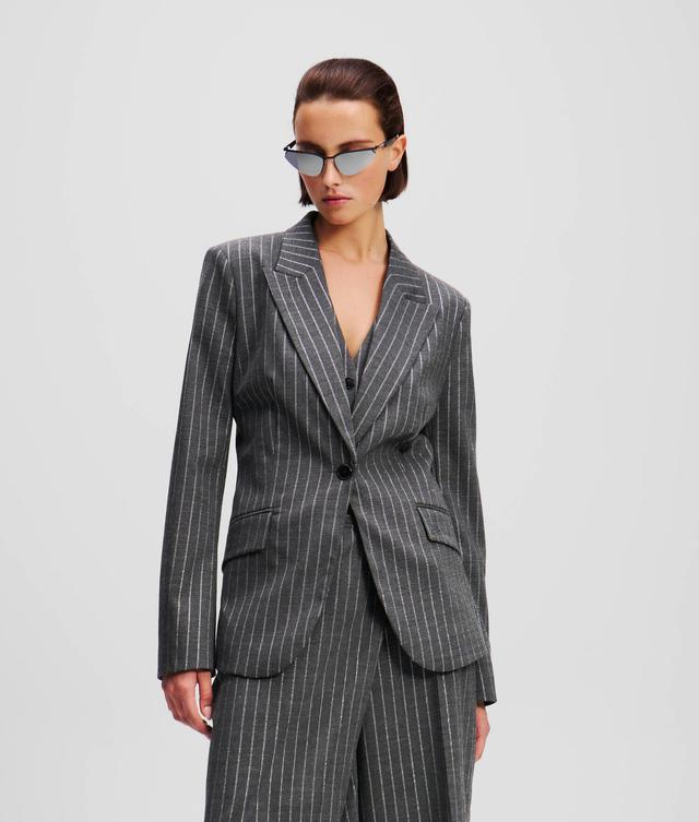 METALLIC PINSTRIPE BLAZER Product Image