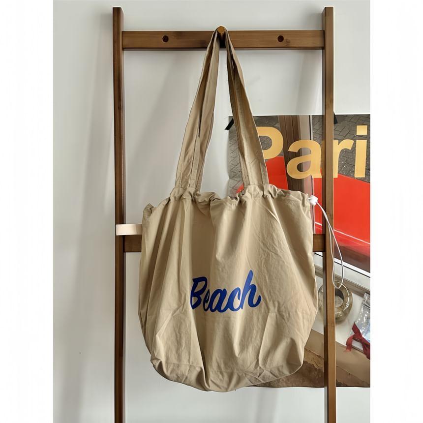 Lettering Drawstring Tote Bag Product Image