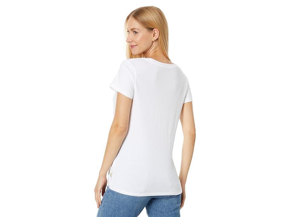 L.L.Bean Soft Stretch Supima Tee Scoop Neck Short Sleeve (White) Women's Clothing Product Image