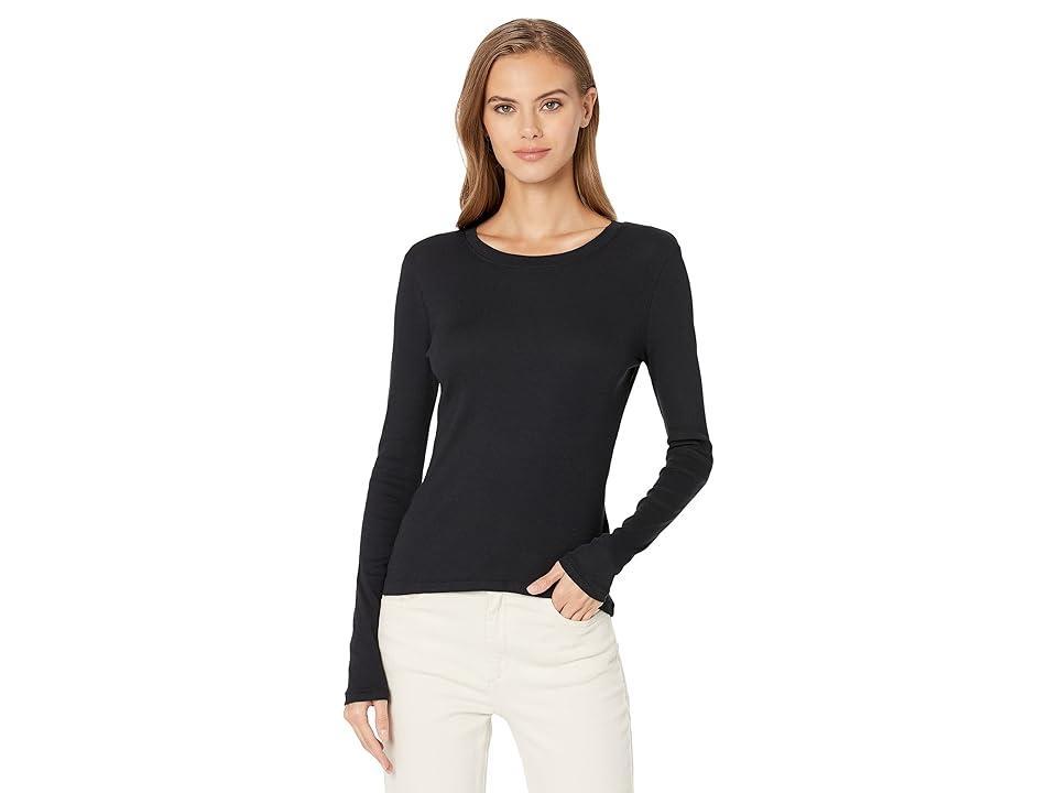 Madewell Fine Ribbed Crewneck Long-Sleeve Tee (True ) Women's T Shirt Product Image