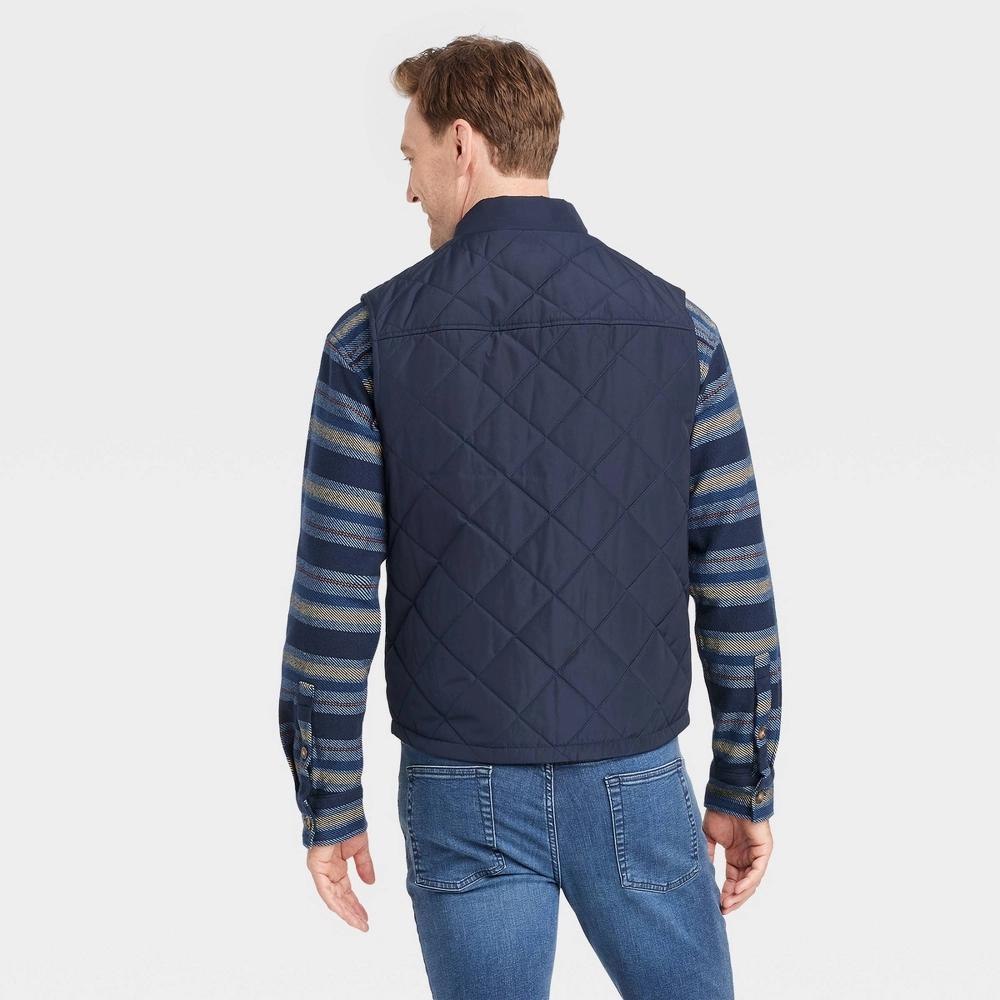 Men's Midweight Puffer Sleeveless Jacket - Goodfellow & Co™ Fighter Pilot Blue L Product Image