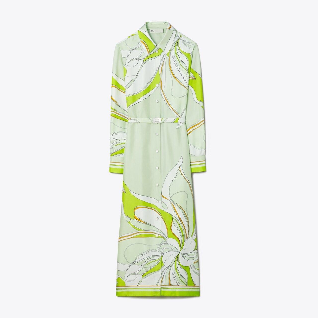 Printed Silk Shirtdress Product Image