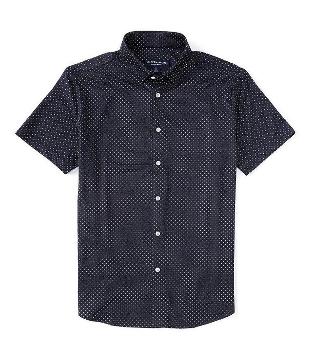 Mizzen+Main Halyard No-Tuck Dot Print Performance Stretch Short-Sleeve Woven Shirt Product Image