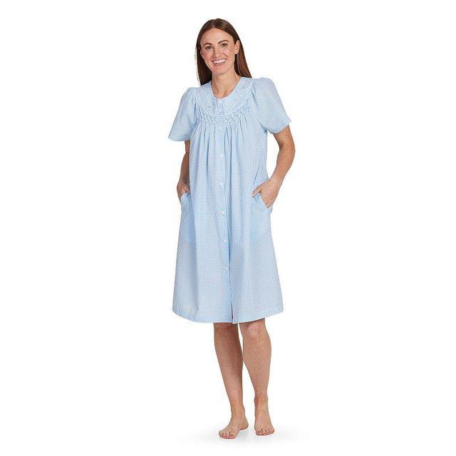 Womens Miss Elaine Essentials Seersucker Short Snap Robe Product Image