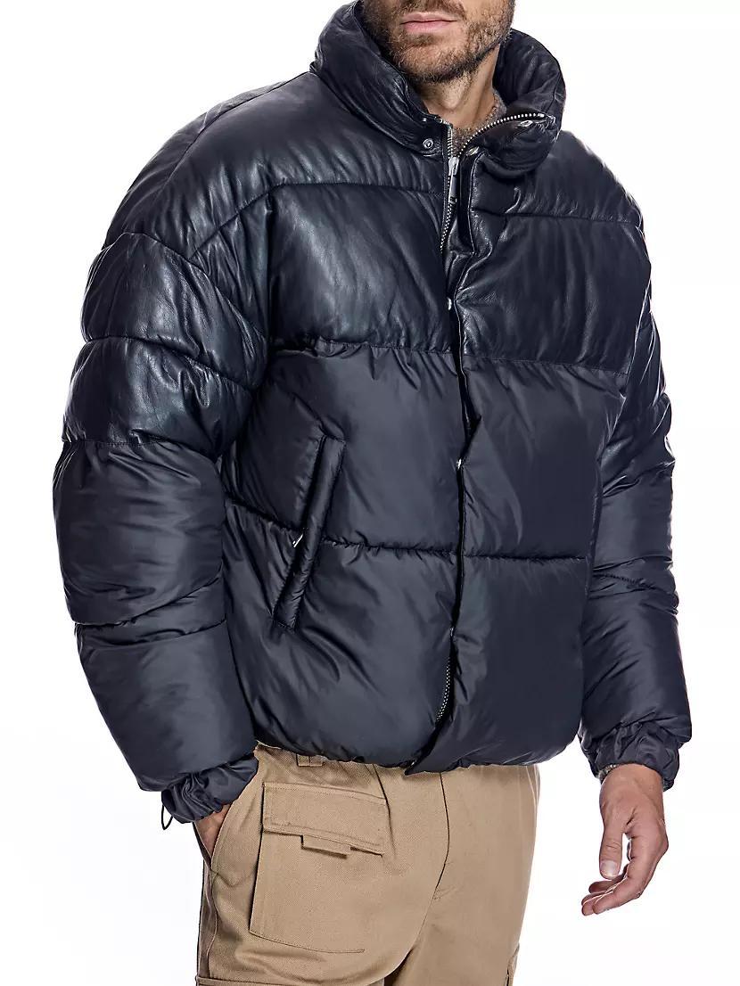 Men's Leather Puffer Jacket product image