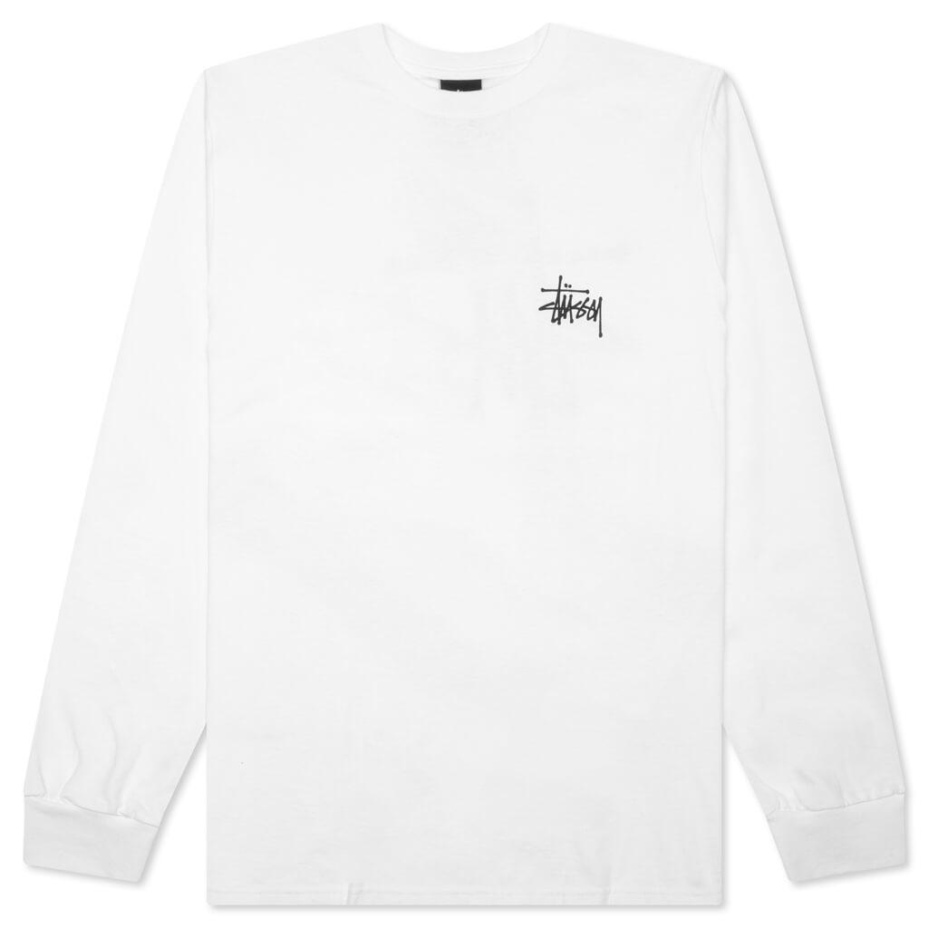 Basic Stussy L/S Tee - White Male Product Image