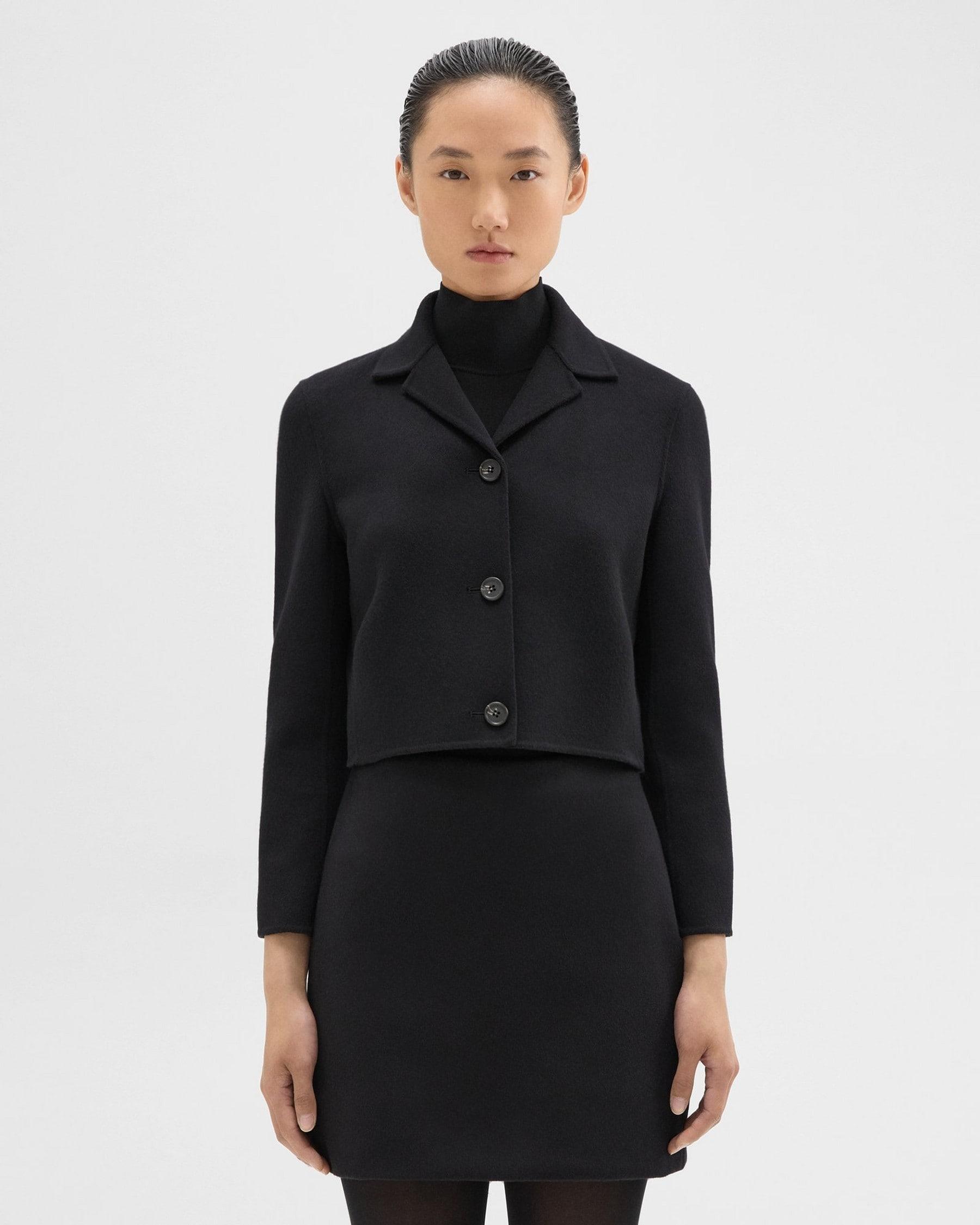 Cropped Blazer in Double-Face Wool-Cashmere Product Image