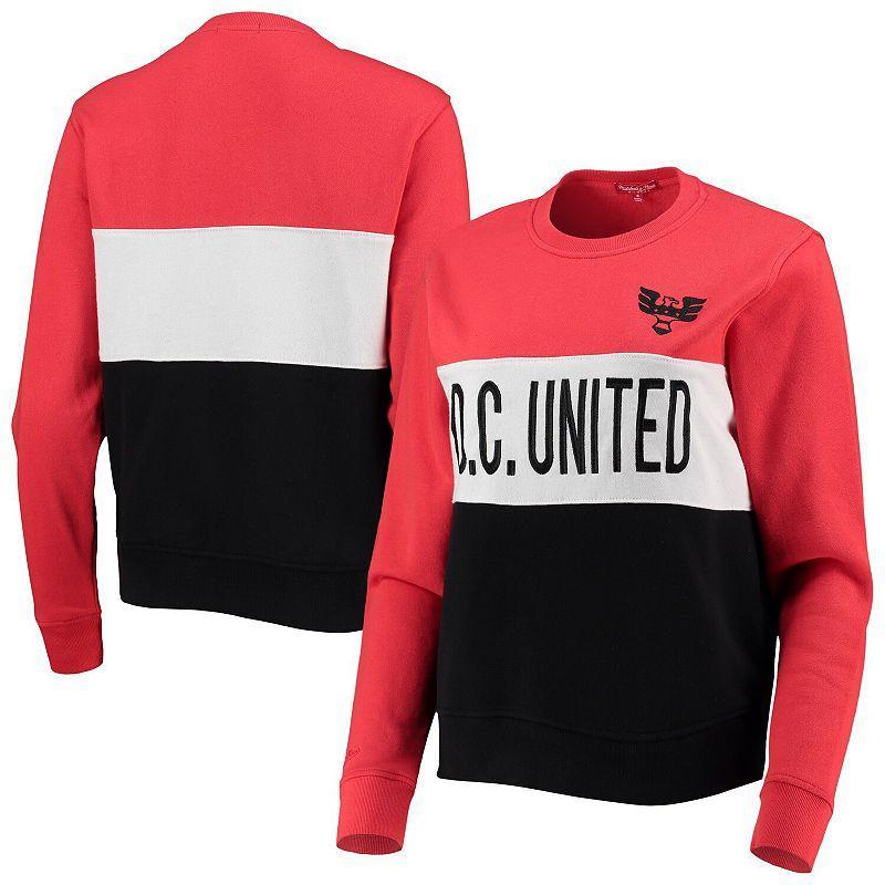 Womens Mitchell & Ness Black D.C. United Color Block Pullover Sweatshirt Product Image