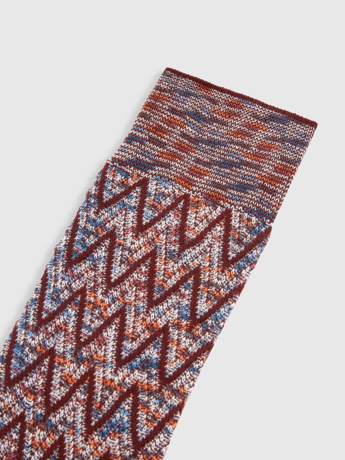 Zigzag cotton blend short socks Multicoloured | Missoni Product Image