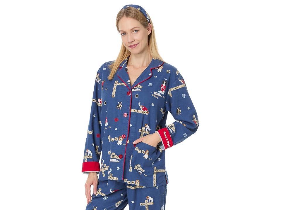 P.J. Salvage Loungewear Love Leo Rescue Pajama Pj Set (Dark Denim) Women's Pajama Sets Product Image