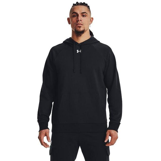 Mens Under Armour Solid Rival Fleece Hoodie Black Navy Product Image