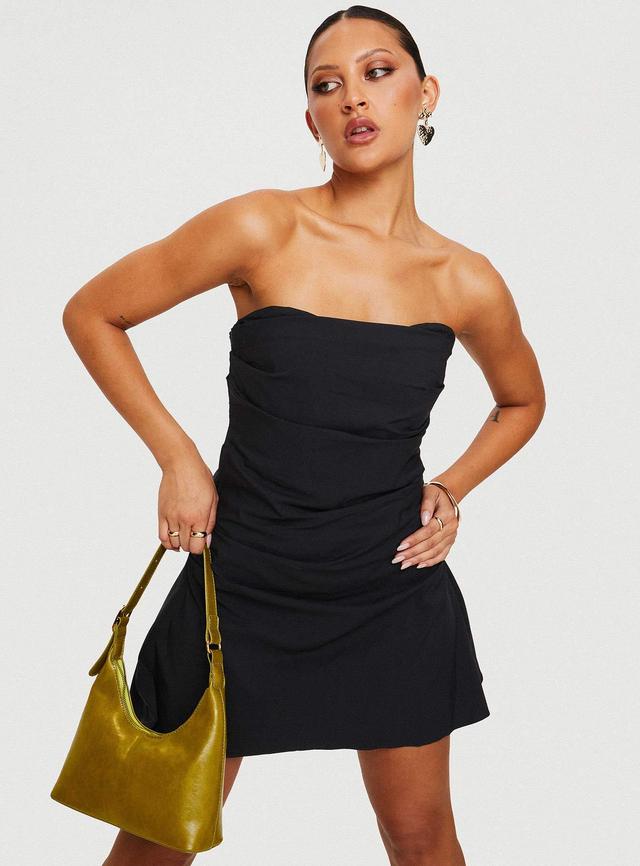 Bradwell Strapless Mini Dress Black Petite Product Image