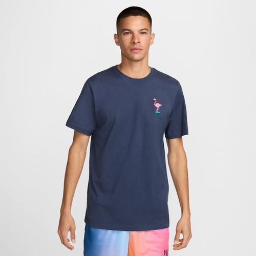 Nike Mens Nike NSW Vibes Short Sleeve Crew T-Shirt - Mens Thunder Blue/Pink Product Image